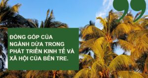 ĐÓNG GÓP CỦA NGÀNH DỪA TRONG PHÁT TRIỂN KINH TẾ VÀ XÃ HỘI CỦA BẾN TRE.