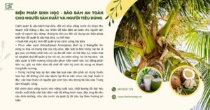 BIỆN PHÁP SINH HỌC – BẢO ĐẢM AN TOÀN CHO NGƯỜI SẢN XUẤT VÀ NGƯỜI TIÊU DÙNG