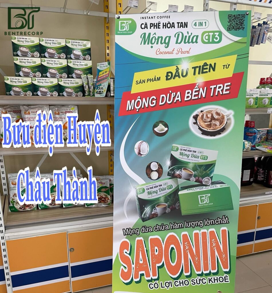 SẢN PHẨM CÀ PHÊ HÒA TAN MỘNG DỪA CT3 4IN1 ĐÃ CÓ MẶT TẠI HỆ THỐNG BƯU ĐIỆN BẾN TRE